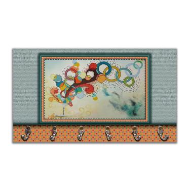 Imagem de Cabideiro De Parede Porta Colar Chaves Cintos Toalhas Celebração Da Vida