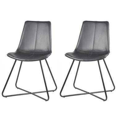 Imagem de Kit 2 Cadeiras Brenda Rivatti Poliuretano Preto Base Preta
