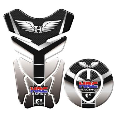 Imagem de Protetor Tanque E Bocal Adesivo Moto Honda Racing Até 2017 Preto Preto