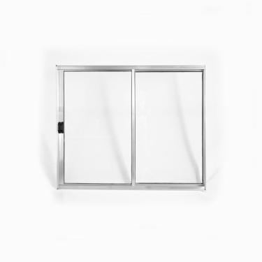 Imagem de Janela Alumínio De Correr 120x120cm 2 Folhas Sem Grade Plus Lux Esquadrias Natural