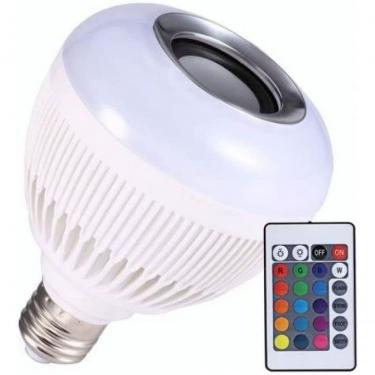 Imagem de Lâmpada Led Caixa De Som Bluetooth Musical Com Controle Rgb