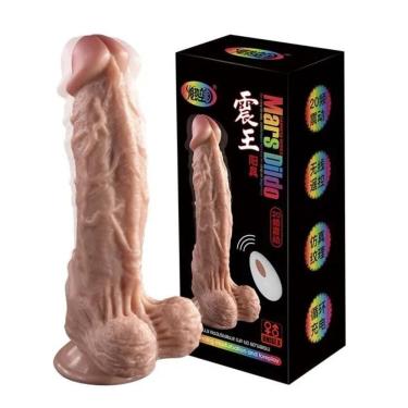 Imagem de Protese Realistica 19x4cm Com Vibração Mars Dildo - Bege