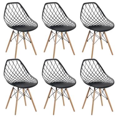 Imagem de Conjunto 6 Cadeiras Para Sala De Jantar Clarice Cloe Madeira Preto
