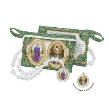 Imagem de Terço Coroa Nossa Senhora Das Lágrimas Na Bolsinha Com Zíper