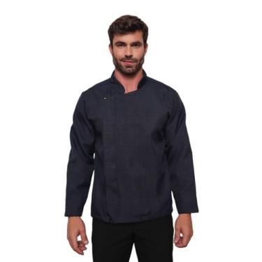 Imagem de Dolma Chef Masculina com Zíper Azul Nápoles - Gardenia Jalecos, M