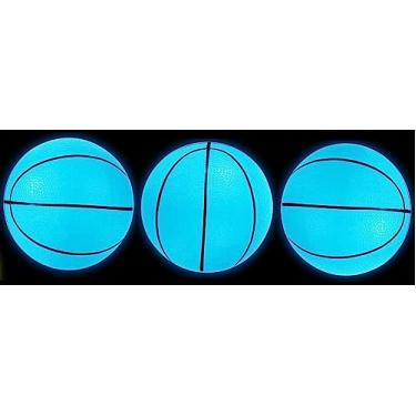 Imagem de Toys+ Pacote Com 3! Mini Bolas De Basquete Infláveis Que Brilham No Escuro, Incluindo Bomba E Agulha, Cesta Magic Shot Pro (Azul, 3)