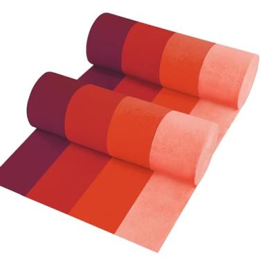 Imagem de UNIIDECO 8 Rolos Em 4 Cores Gradiente Vermelho Festa Serpentina De Papel Crepom, Pedaços 82 Pés Streamets Decorações, Suprimentos Para Despedida Solteira Casamento Aniversário Chá Bebê Formatura Noi