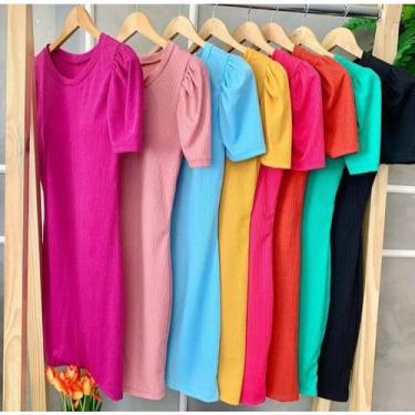 Imagem de vestido curto manga princesa bufante canelado menina - Filó Modas, G