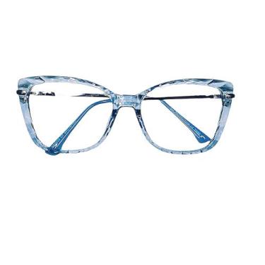 Imagem de Armação Feminina para Grau 3D Cristal - MM Óculos, Azul