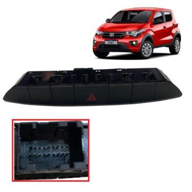 Imagem de Botão Comando Pisca Alerta Fiat Uno Mobi 9 Pinos