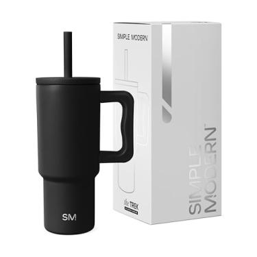 Imagem de Simple Modern Copo infantil de 680 g com alça e tampa de canudo de silicone | À prova de derramamento e resistente a vazamentos | Garrafa de aço inoxidável reutilizável | Presente para meninos e