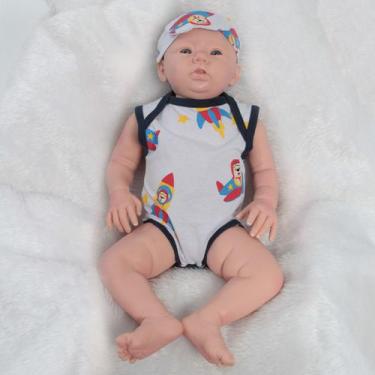 Imagem de Boneco Reborn Abigail Menino 100% Silicone Olhos Azuis - Cegonha Rebor