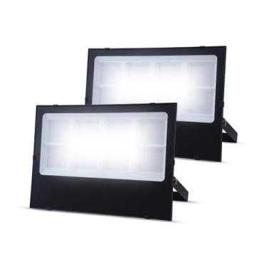 Imagem de Kit 2 Refletor Led 500w 6500k Branco Frio 110v/220v Ip65 a prova d'águ
