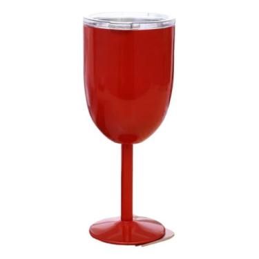 Imagem de Taça Copo Térmico Vinho Em Aço Inoxidável Com Tampa 500ml - Sem marca,