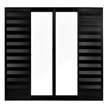 Imagem de Veneziana 6 folhas 1,00x2,00 sem grade no alumínio preto