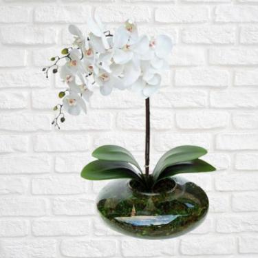 Imagem de Arranjo De Flores 2 Orquídeas Artificial no vaso de Vidro - La Caza St