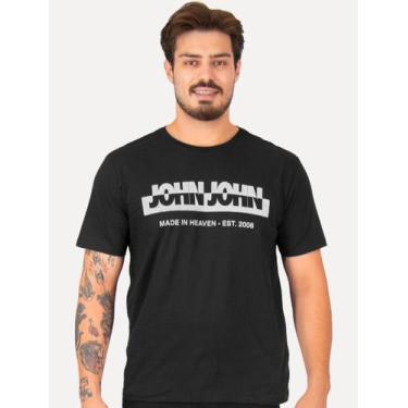 Imagem de Camiseta John John Masculina Regular New Divided Preta, L/G