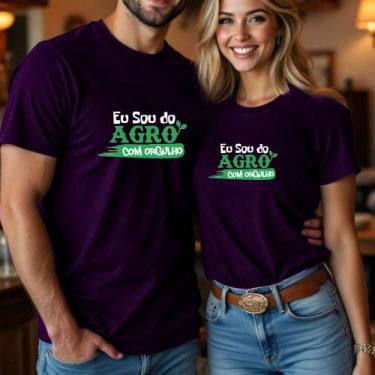 Imagem de Camiseta Blusa Unissex Casal Country Estampa Agro com Orgulho Modinha 
