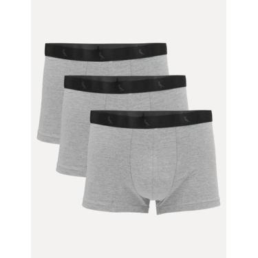 Imagem de Cueca Reserva Masculina Boxer Grey Woodpecker Cotton Cinza Mescla Pack