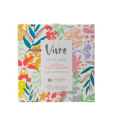 Imagem de Sabonete em Barra L'Occitane Vivre Perfumado 4 Unidades de 75g Cada