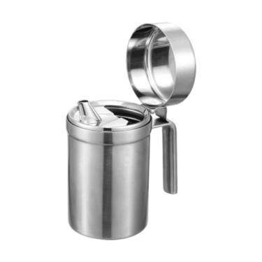 Imagem de Ioensy Pote de óleo de aço inoxidável, recipiente de vinagre, dispensador de molho de soja, utensílios de cozinha, garrafa dispensadora de óleo para