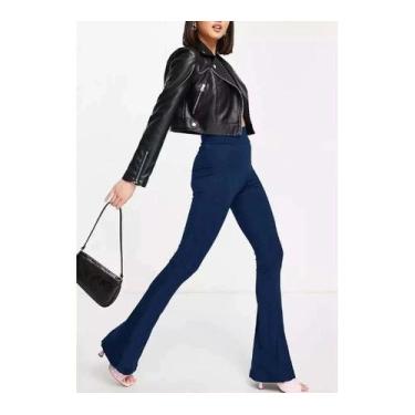 Imagem de Calça Legging Flare Bailarina - Diluxo, G, Marinho, feminino