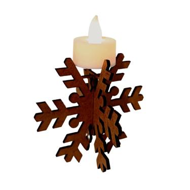 Imagem de Castiçal Frozen Com Vela Eletrônica - Marrom