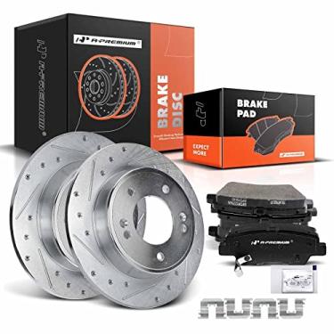 Imagem de A-Premium Kit De Rotores Freio A Disco Traseiro 10,31″ (262 Mm) + Pastilhas Cerâmica Compatíveis Com Modelos Hyundai E Kia Selecionados - Elantra, Elantra Coupe/Gt, Para Veloster, Forte, Forte Koup,