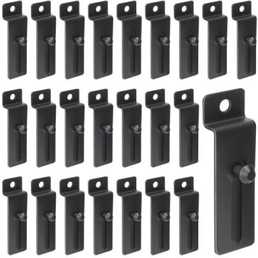 Imagem de JaGely 30 peças de ganchos de metal Slatwall comercial Slatwall ganchos utilitários notch cabide para quadro de fotos Pegboard exibição pintura acessórios de arte (preto)