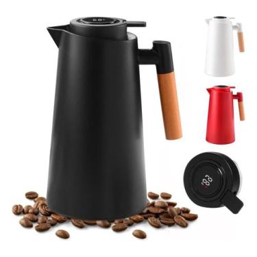 Imagem de Garrafa De Cafe Térmica Vacuum Jug Com Termômetro Digital 1L - Lux Hai