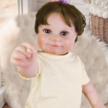 Imagem de WKMRH Boneca Reborn Menina,Bebê reborn Realista Original Abra olhos Boneca Vinil Corpo Inteiro Silicone acessórios Pintura Lavável