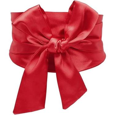 Imagem de Mulheres Satin Kimono Wide Obi Belt Para Boho Vestido Cintura Banda Cinch Wrap Sólido Vintage