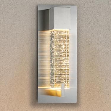 Imagem de WOSHITU Luminária De Parede Led: Moderna Níquel 11" Com Iluminação Cristal Regulável 3000K, Montagem Interna Para Banheiro, Sala Estar/Quarto/Corredor