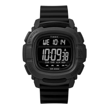 Imagem de Timex Relógio masculino de quartzo o ano todo, Preto, correia