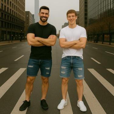 Imagem de Kit 2 Bermudas JEANS RASGADO MASCULINO Casual Elastano Short Slim Pret