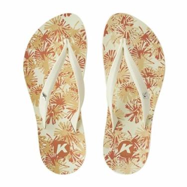 Imagem de Chinelo Kenner Ibiza Plump Feminino - Branco e Laranja - 35
