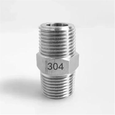 Imagem de 1/2" NPT Macho para Macho M16 M18-20 1/8" 1/4" 3/8" -1" BSP NPT Niple Hexagonal Acoplamento Adaptador de Redutor de Conexão de Tubo de Aço Inoxidável 304, 1l2 NPT Macho 304, M18x1,5mm