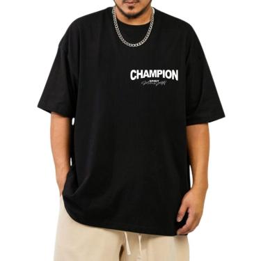 Imagem de Camiseta Oversized Treino Grande Musculação Algodão Casual Treino Academia-Masculino