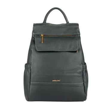 Imagem de Mochila antifurto de couro liso Suelen-Feminino