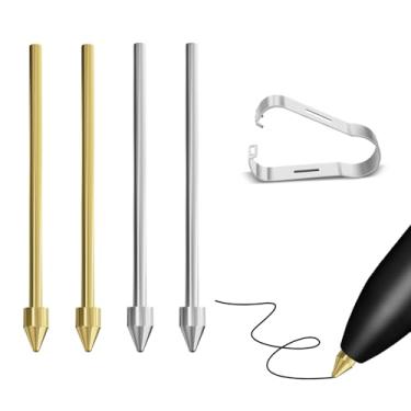 Imagem de Pontas/pontas de substituição de metal compatíveis com Samsung Galaxy Tab S10/S9/S8/S7/S6, Note S22/S23/S24 Ultra S Pen, pontas de lápis de controle preciso servem para 2 canetas EMR notáveis, 4 peças