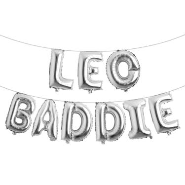 Imagem de Leo Baddie Banner de Balão, Grande Leão Energia/Leão Estação Signo, 12 Constelações Zodíaco Leão Tema Decorações de Festa de Aniversário para Meninos e Meninas - Multicolorido (LEO BADDIE prata)