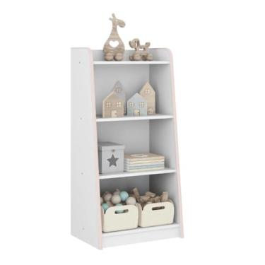 Imagem de Estante Organizador de Brinquedos Movelbras Branco Rosa