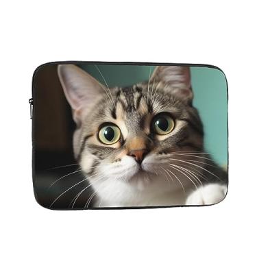 Imagem de Capa para laptop uma bolsa de laptop de gato curioso, capa protetora para notebook de 10 polegadas