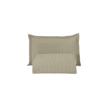 Imagem de Kit Cobre Leito Matelado Copacabana 2 Peças Solteiro 100% Poliéster Percal 300 Fios - Cáqui