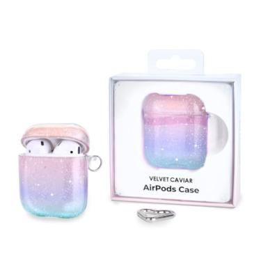 Imagem de Velvet Caviar Compatível com AirPods 2ª e 1ª geração – Linda capa rígida protetora para mulheres – Glitter Ombre Stardust
