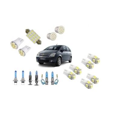 Imagem de Farol Meriva E Kit Led Super Branca Teto/Farol/Placa/Ré - Blue Lion