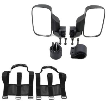 Imagem de Conjunto de espelho AfterMokit UTV lateral com visor lateral de alto impacto para quebrar convexo de 4,8 cm a 5 cm