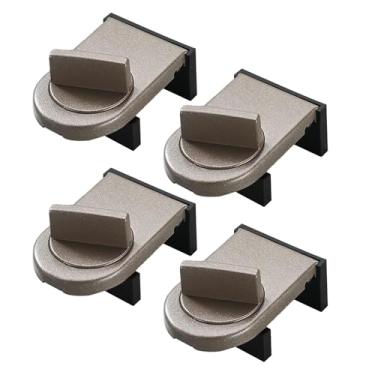 Imagem de BLWOTMOR 4 Peças de Trava de Janela Deslizante, Fivela de Trava de Segurança para Janela, Trava de Cunha para Janela, Trava de Porta Deslizante para Proteção D, marrom, Tamanho real