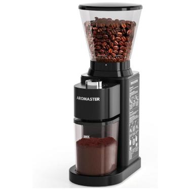 Imagem de Moedor de Café Elétrico de  Aço Inoxidável com 24 Configurações de Moagem, 110V, Aromaster, Preto