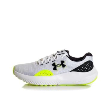 Imagem de Under Armour Charged Rogue 4 Tênis de corrida masculino, Branco/hiperverde/preto, 38